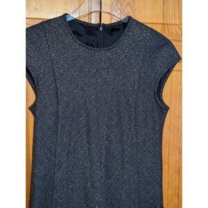 Theory Dress 4 Olpia Harlequin Gray Metallic Tweed Drop Waist‎ Shift Wool